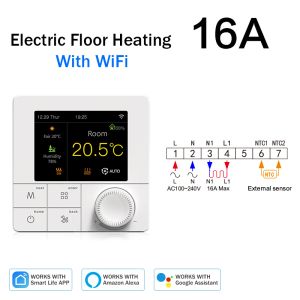 Tuya WiFi Termostato Termostato Piso elétrico Aquecimento de água/gás Caldeira Smart Termostato Controlador de temperatura 220V Google Home Alexa