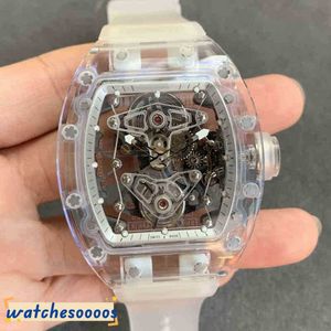 Luxury Watches Mechanical watch Swiss Movement fashion Mechanics trend rm056 fully r hollow Tourbillon snow glass tape males