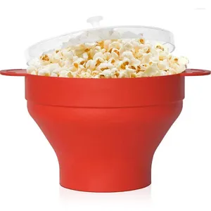 Skålar Mikrovågbar Popcorn Maker Corn Bowl med lock Mikrovågsugn Säkert kök Bakning Örkörar DIY -hinkverktyg