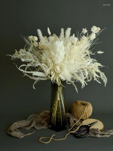 装飾的な花天然白い乾燥自由ho馬ブーケウェディングフローラルアレンジ
