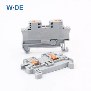 10PCS DINレールターミナルブロックPTV-2.5プッシュインターミナルコネクタスプリングサイドエントリー2.5mm²ケーブル配線導体PTV2.5