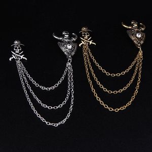 Onete Ghost Head Skeleton Chain Broche Broche Cute Anime Games Hard Pins de esmalte coletor de metal Broche de backpack Backpack colar