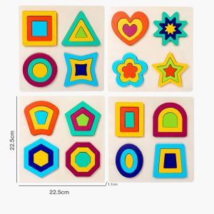 Montessori Toy Wood Shape Peg Puzzles Education Toy Kids Valentines Day Gifts For Ages 2 ~ 4 Kids Boys Girls Birthday Presents