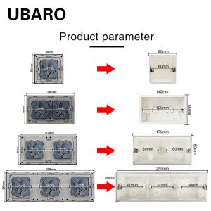 Ubaro EU Russland Standard Kristall schwarzer Glasscheibe Wandbuchse mit USB-Steckdose Elektrostopfen DIY Teil 100-250V