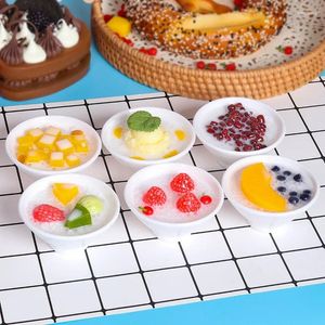 Dekorativa blommor Simulering Glass Fake Sand Small Black Bowl Cake Model Artificial Food Props Decoration Powder