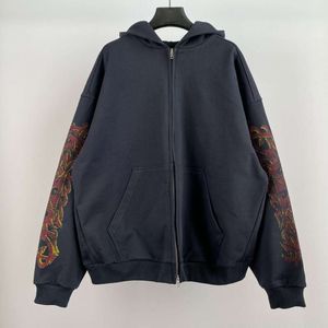 designer hoodies män hoody balencigaas mens tröja tröja paris 24ss exklusiv flamma graffiti show cardigan tröja stjärna samma stil cye4