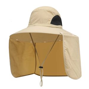 Długie szerokie czapki rybaków dla kobiet mężczyzn Summer UV szyja ochrona słonecznych czapek samce na zewnątrz szybkie suszenie czapki 240409