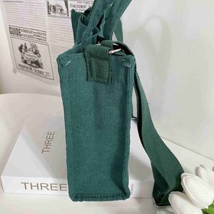 Other Bags Clutch Bags Simple Corduroy Tote Bag Fashion Zipper Crossbody Bag Letter Patch Decor Handbags