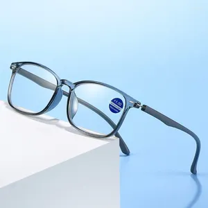 Óculos de sol Anti -azul Light Reading Glasses For Mull Men Men TR90 FLORÇA FLORÇA FLORÇA Spring Hinge Computer Presbyopia Eyewear Feminino