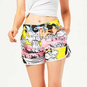 Pantaloni da spiaggia a secco veloce alle vacanze sul mare per le vacanze a 5 centesche marchio di moda grandi mutande sportive shorts floreali da donna