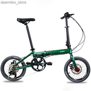 Bikes 16 Inch Folding Bike Foldab Bicyc Aluminum Alloy 8 Variab Speed Portab Disc Brake Free Installation 10.5kg Bearing Hub L48