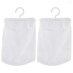 Borse per lavanderia 2 pezzi Pocenmatica Porta da cucina in maglie da cucina ganci per bambini bianchi Hanging Pp Casatto di verdura di verdura da viaggio per verdure