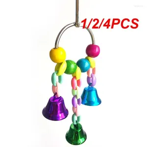 Other Bird Supplies 1/2/4PCS Parrot Toys Pet Toy Log Color Grass Woven Rattan Ball Bell Gnawing Strings Hanging Bells Christmas Decor Play