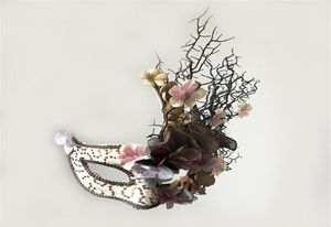 Fine veneziane Floral Tree Branches Maschera Antler maschera Masquerade Christmas Makeup Abito Fancy Fancy Feak Accessori 2009295218085