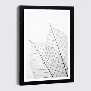 Frames Nordic Big Leaves Canvas Painting Po 5" 7" 8" Black Picture Frame Modern Art Luxury Wall Home Decor Wooden