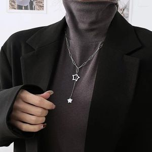 Colares pendentes Ins estrelas com borla requintada de titânio Chain de aço de anel de anel de luxo colar de luxo masculino e feminino