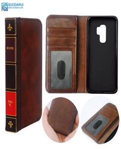 Flip Leather Cell Phone Cases for samsung galaxy S9 Plus S7S8plus Cover Wallet Retro Bible Vintage Book Business Pouch4077020