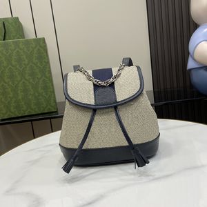 2024 Frauen Ophidia Mini Rucksack Sommer Designer -Tasche Beige Canvas Real CalfSkin Top Qualtiy Kleid Rucksäcke mit Box