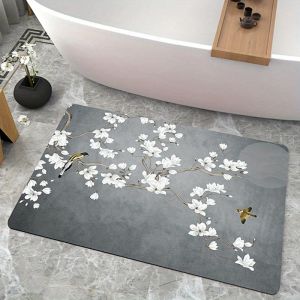 Dywan bez poślizgu okrzemkowy dywan z wzorem kwiatowym Szybkie suszone dywan podłogowy do domu w kuchni w łazience maty do drzwi