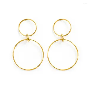 Dangle Earrings نمط الفولاذ المقاوم للصدأ بسيطة كبيرة بالجملة للنساء 2024