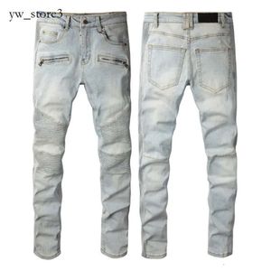 2024 Nuovo designer europeo e americano maschile hip-hop jeans High Street Fashion Tide Brand Brand Cycling Motorcycle Patch Patch Pants Cleod Pants Amirir Jeans 1364