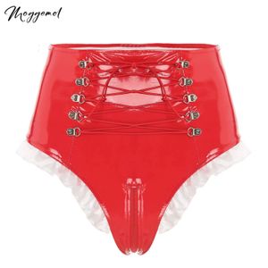 Lingerie de lingerie feminina CROTH LATEX RUDEIRA DE RECULHADA PATENTE DE PATENTE DE CAISTA HIGH CAISTA CALAGEM FRILHA DIAGENS CLUBE CLUBENHO