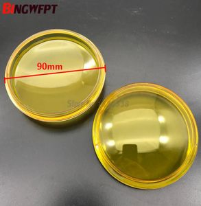 2PCSラウンド直径90mmフォグランプランプ黄色のアンチフォグガラス焼きガラススバルWRX BRZ XVアウトバックレガシーJusty III WRX 8675743