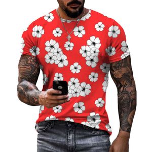 Hawaiian Printed Short Sleeved Mens Beach European T-shirt Clothing