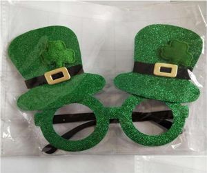 Outros suprimentos de festa de evento St Patrick engraçado óculos verdes Clover Hat Dress Dress para decoração irlandesa entrega em casa 5695101