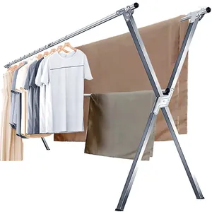 Hangers AEDILYS 95in Laundry Drying Rack Foldable Indoor/Outdoor Collapsible & Clothing Dry Silver