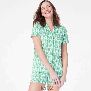Kvinnors sömnkläder Preppy Monkey Pyjamas Set Women Y2K Clothel Collar Single Breasted Short Sleeve Shirt Top and Shorts 2000s Z5JS