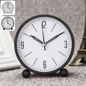 Alarm Clock Silent Sweep Analogue Alarm Clock with Night Light Battery Powered Desk Bedside Clock for Home Office Bedroom