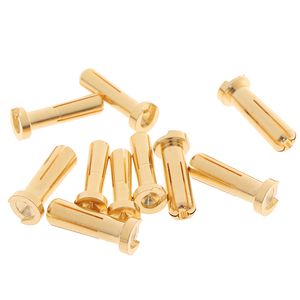 5pcs 4/5mm Bullet Banana Plug Connector Male for RC Battery Part Gold Plated