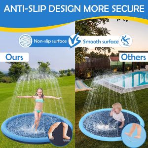 Kids Dog Anti-Slip Splash Pad Kalın Sprinkler Havuzu Yaz Açık Su Oyuncakları Eğlenceli Arka Bahçe Çeşmesi Çocuklar İçin Oyun Mat