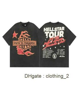Shirt Hellstar Black Men T Women Designer Shirts New Tshirt American Trendy Brand Star Red Face Tee Hells Bones Skull Summer 100% Cotton Tshirt IU71