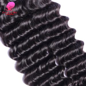 Wholesale Bundles 3 4 Cheap Hair Brazilian Deep Wave Bundles Remy Human Hair Weave Extensions 12 - 30 Inch Natural Color Hair