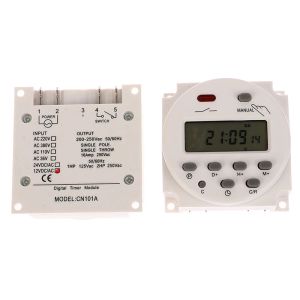 1pc 12V 24V 110V 220V CN101A Digital LCD Timer de energia do tempo programável Relé de interruptor CN101 Timer de energia do temporizador