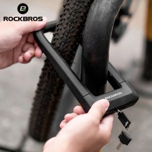 Rockbros Bicycle Lock Silicone U-Lock Anti-Theft Safety MTB Road Bike Lock Motorcycle Rock Lock Bicycle Accessories