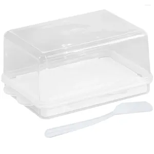 Plates smörbox återanvändbar efterrätthållare kylskåpskål kylskåp kök redskap pp ostbehållare