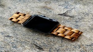 Ретро натуральный бамбук для лесного браслета для IWATCH Series 1 2 3 4 5 для Apple Watch Band Wood 38 мм 40 мм 42 мм 44 мм Watchband5915356
