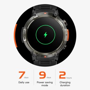 Military grade 2024 New Outdoor sports men Smart Watch AMOLED Full touch screen With LED Flashlight Bluetooth calling SmartWatch