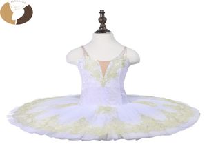 Fltoture CT18070 Child Ballet Pancake Tutu 7 Layers Hard Tulle Skirt Tutus Velvet Fabric White Swan Stage Costumes Custom Made6708221