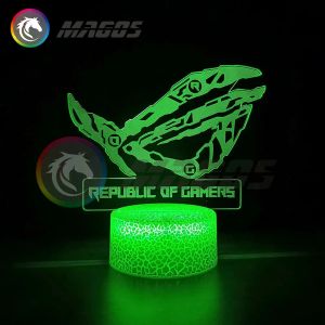 Cooling ROG Figure Belief Ornaments Republic of Gamers LED Rainbow AURA SYNC Gamer Cabinet Acrylic Colorful RGB White Night Light Base