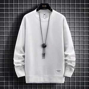 Men's T-Shirts New long-sleeved sweater round collar mens spring and autumn trend waffle shirt long-sleeved t-shirt spring and autumn casual z241109