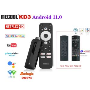 Box Global Mecool KD3 Smart TV Stick TV Box Android 11 ATV Google Certified Amlogic S905Y4 2GB8GB DDR4 WiFi BT AV1 Mini TV Dongle