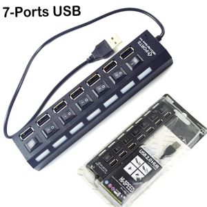 MOC de alta qualidade 7 lojas USB Small Splitter Switch e Battery Box com porta USB para o modelo de construção de kits de iluminação LED Leduo