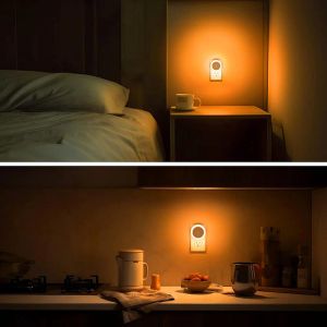 Sensor de luz LED Night Light Light UE/US Plug-In Lâmpada de parede banheiro casa cozinha de cozinha Staireway quarto quarto iluminação noturna