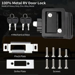 DaierTek RV Trailer Camper Entry Door Lock RV Door Lock Replacement Double Open Door With Deadbolt Computer Key Door Handle