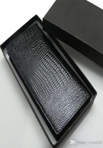 Man Brand M B Genuíno portador de couro Carteira preta Alligator Long Cartetas Mtpurse Holder Wallet Highend Box Package3946427