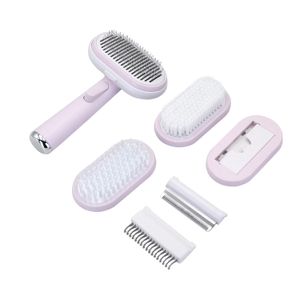 ZK20 New pet cleaning supplies one-touch de-shedding comb automatic knot comb cat massage brush dog 5-in-1 comb set